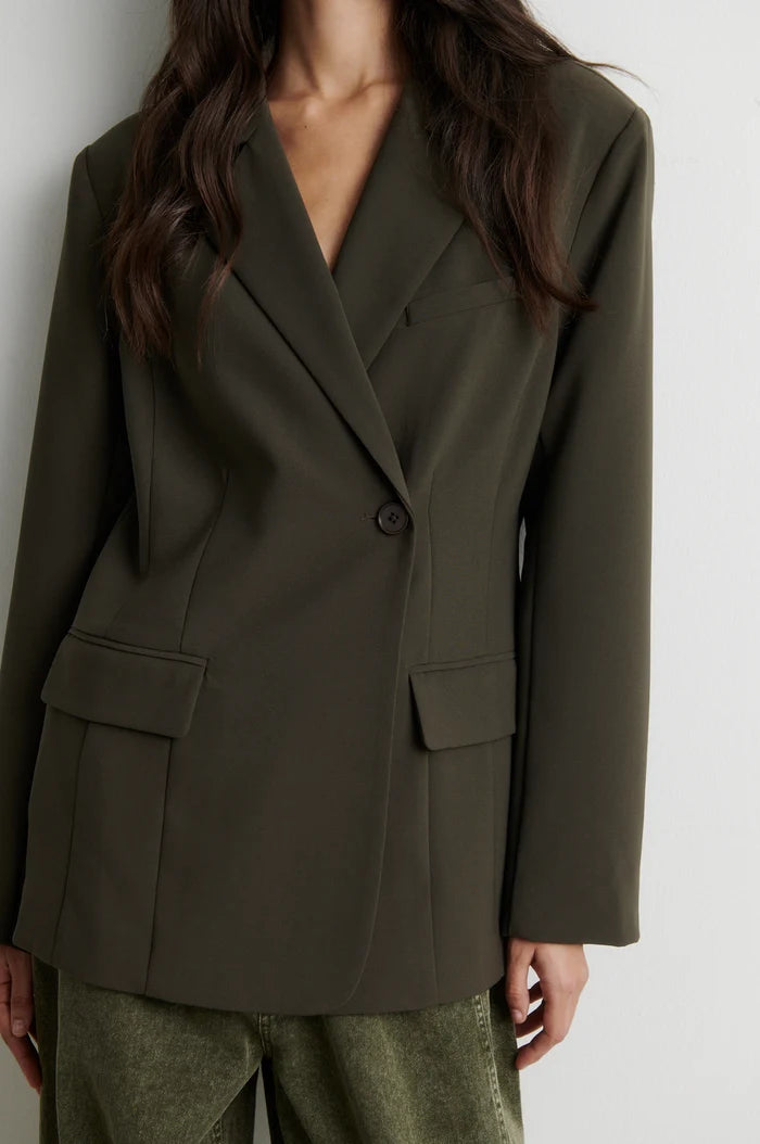 SECOND FEMALE FIQUE BLAZER BLACK OLIVE