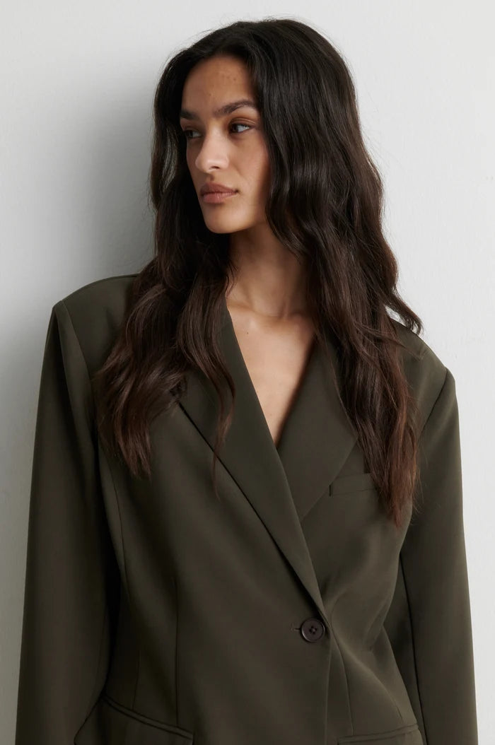 SECOND FEMALE FIQUE BLAZER BLACK OLIVE - S. LABELS