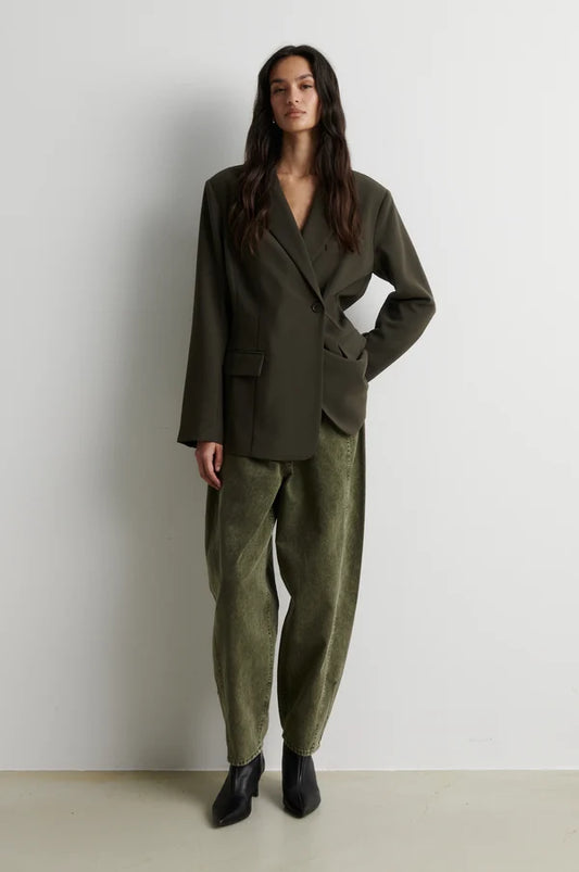 SECOND FEMALE FIQUE BLAZER BLACK OLIVE - S. LABELS