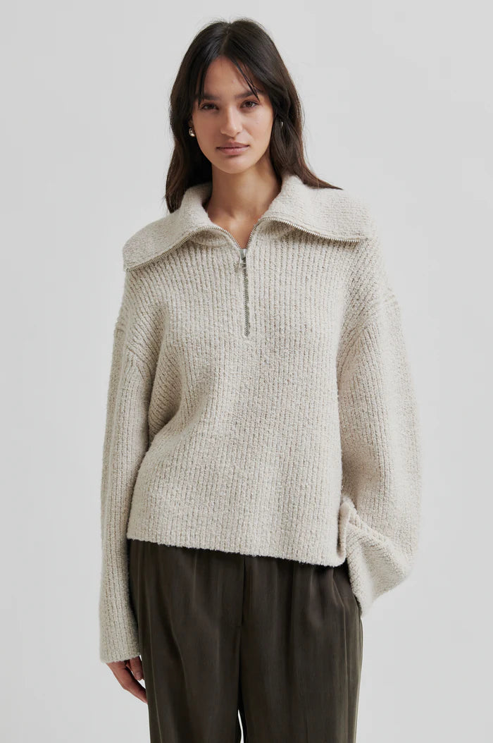 SECOND FEMALE GERDA KNIT ZIP COLLAR