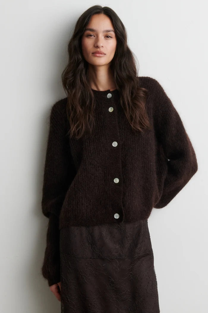 SECOND FEMALE ANDREA KNIT CARDIGAN BROWN