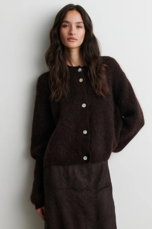 SECOND FEMALE ANDREA KNIT CARDIGAN BROWN