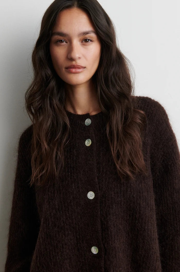 SECOND FEMALE ANDREA KNIT CARDIGAN BROWN
