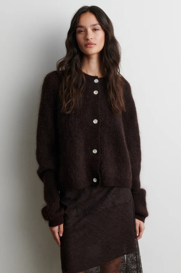 SECOND FEMALE ANDREA KNIT CARDIGAN BROWN