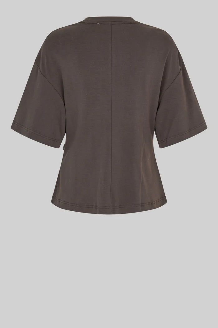 SECOND FEMALE ENORA BROOCH TEE CHOCOLATE - S. LABELS