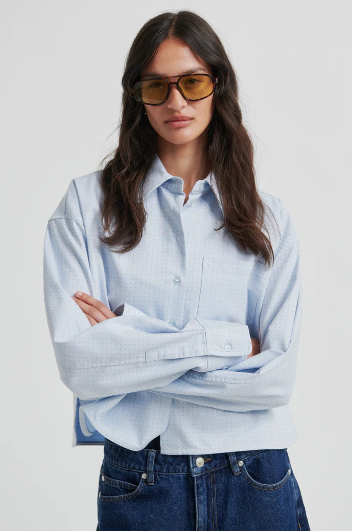 SECOND FEMALE JOZA CROPPED SHIRT L.BLUE