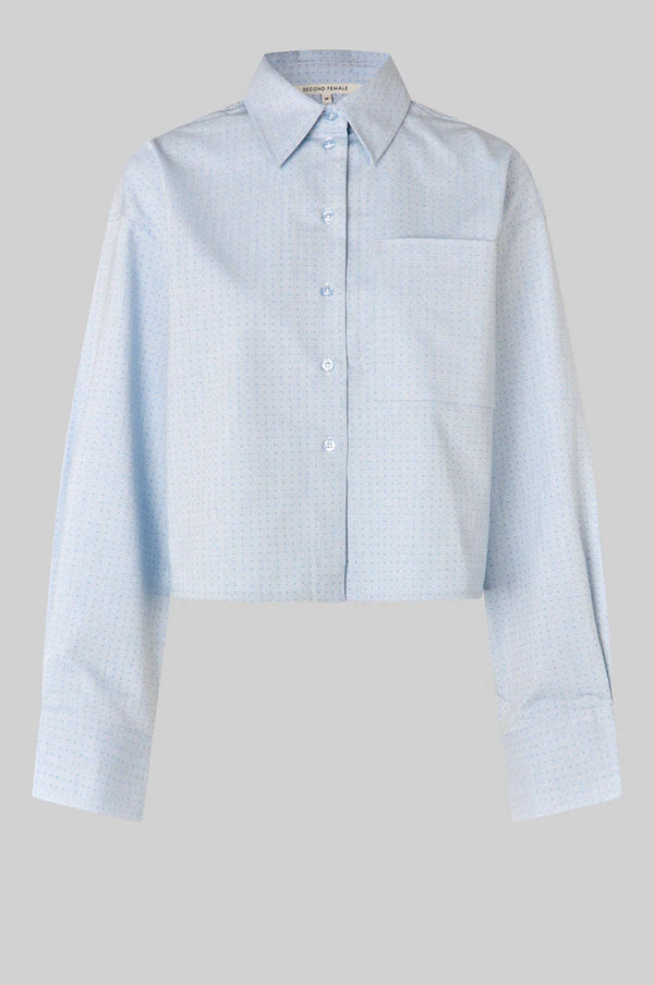 SECOND FEMALE JOZA CROPPED SHIRT L.BLUE