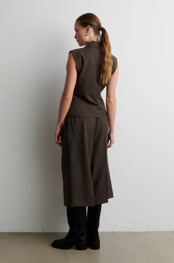 SECOND FEMALE RIESE FITTED WAISTCOAT BROWN MELANGE - S. LABELS