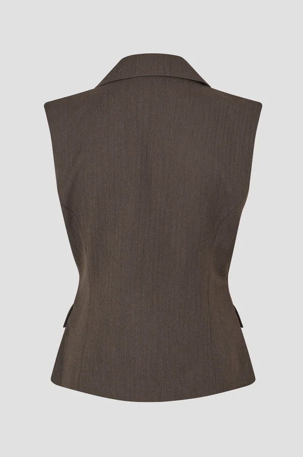 SECOND FEMALE RIESE FITTED WAISTCOAT BROWN MELANGE - S. LABELS