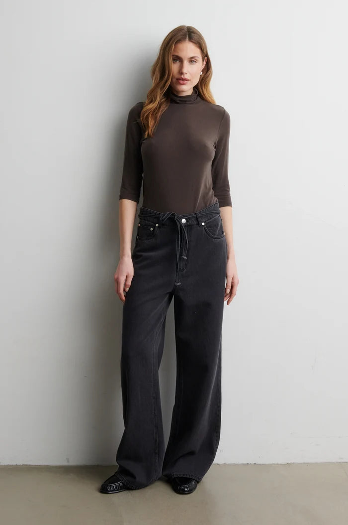 SECOND FEMALE IRVANA DENIM JEANS DARK GREY / BLACK