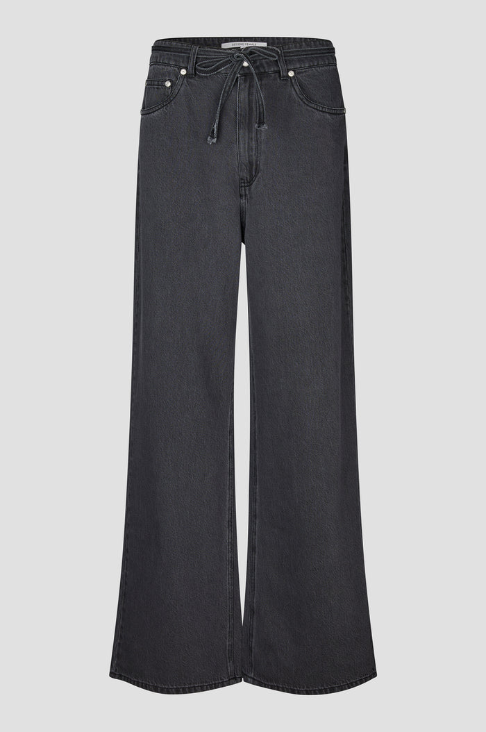 SECOND FEMALE IRVANA DENIM JEANS DARK GREY / BLACK