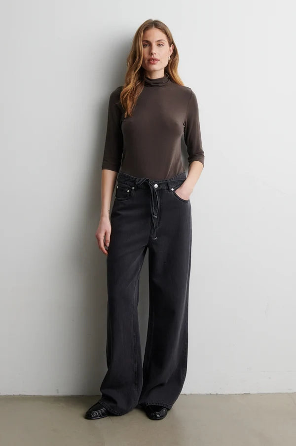 SECOND FEMALE IRVANA DENIM JEANS DARK GREY / BLACK