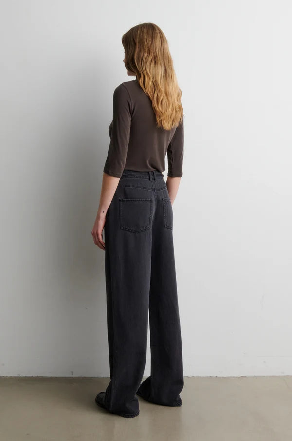 SECOND FEMALE IRVANA DENIM JEANS DARK GREY / BLACK