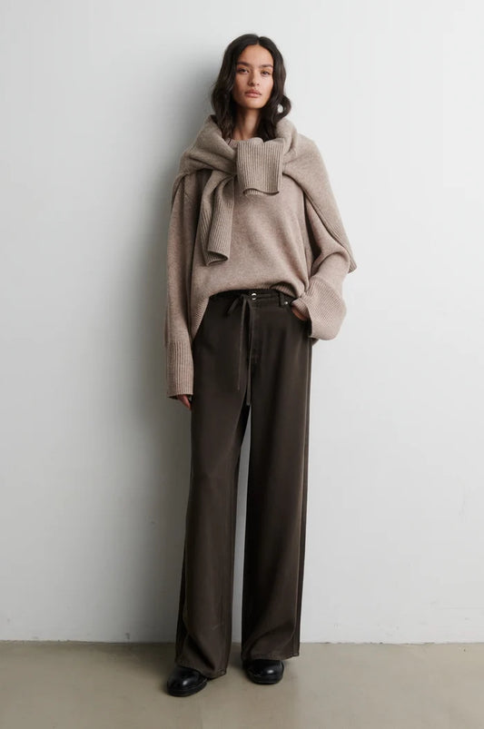 SECOND FEMALE JEANS IRVEN BLACK OLIVE - S. LABELS