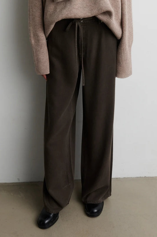 SECOND FEMALE JEANS IRVEN BLACK OLIVE - S. LABELS