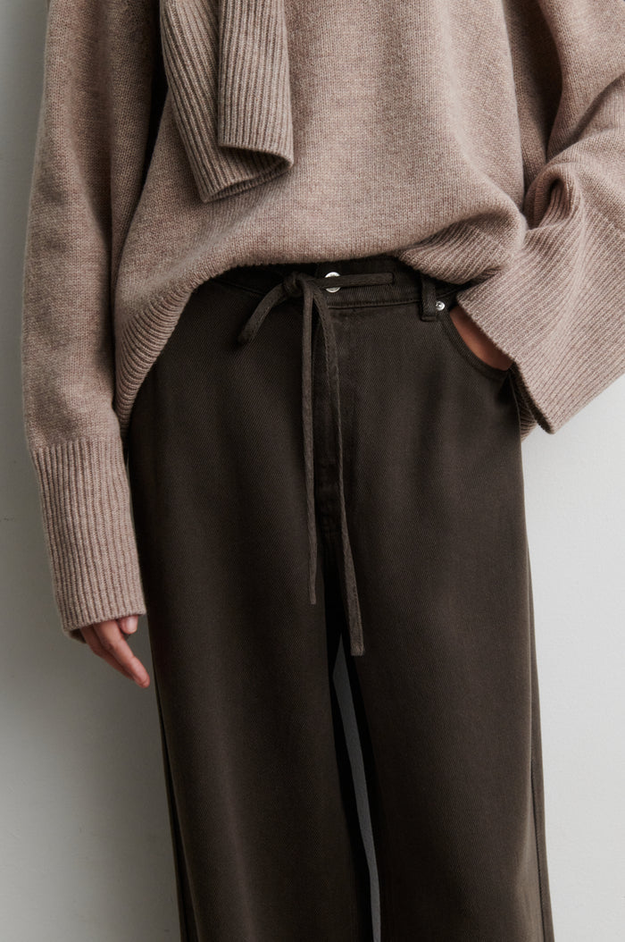 SECOND FEMALE JEANS IRVEN BLACK OLIVE