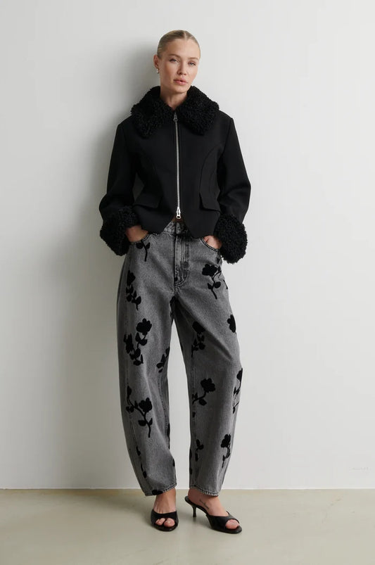 SECOND FEMALE LAWRISSA BARREL JEANS GREY