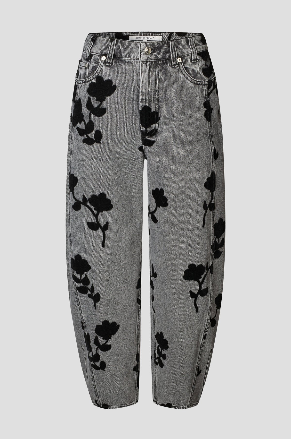 SECOND FEMALE LAWRISSA BARREL JEANS GREY