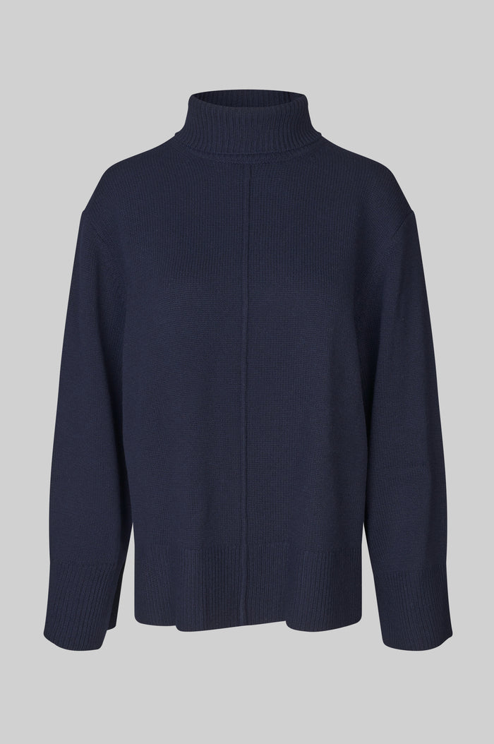 SECOND FEMALE TRUI ALPHA KNIT T-NECK NIGHT BLUE