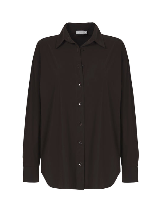 NO MAN'S LAND TRAVELSTOF BLOUSE COFFEE