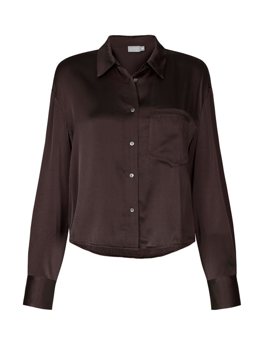 NO MAN'S LAND ZIJDEN BLOUSE COFFEE