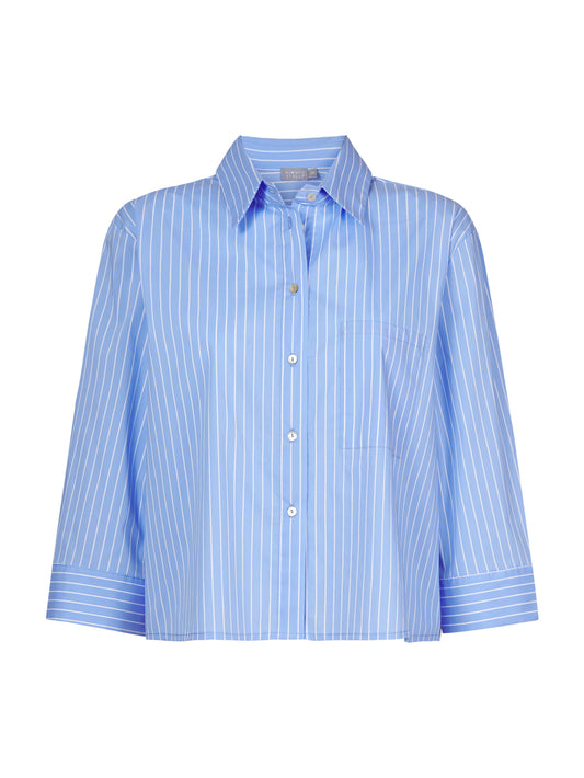 NO MAN'S LAND BOXY GESTREEPTE BLOUSE BLAUW - S. LABELS