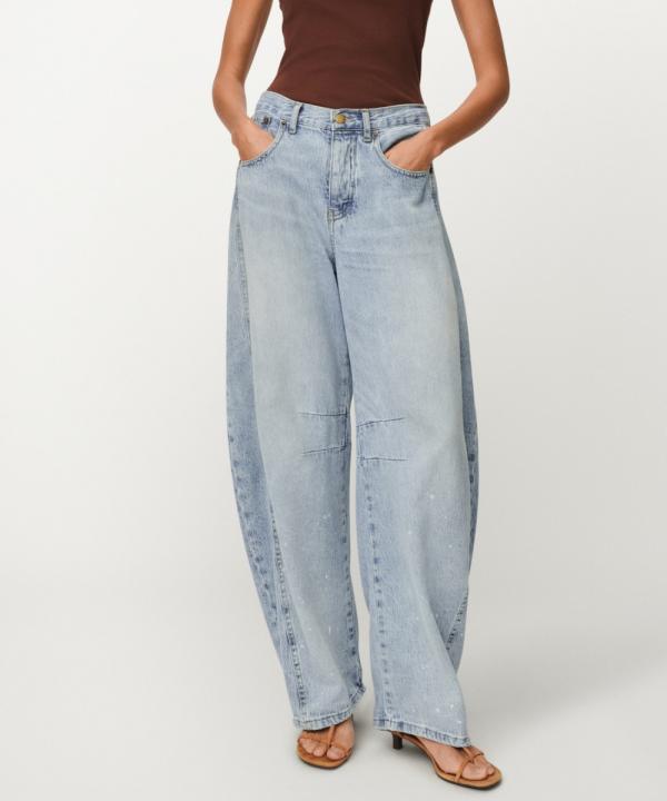LOIS ALIANA PLEATED BARREL JEANS STONE DIRTY