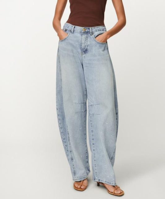LOIS ALIANA PLEATED BARREL JEANS STONE DIRTY