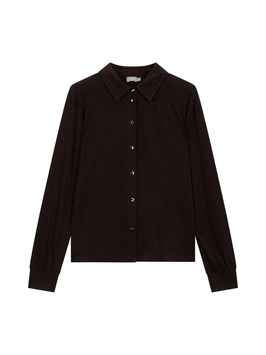NO MAN'S LAND BLOUSE MET GLITTER ESPRESSO