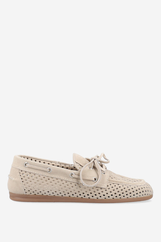 POSA BOAT LOAFER PERFORATED SUEDE LIGHT TAUPE - S. LABELS