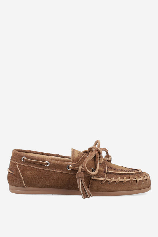 POSA BOAT LOAFER FRINGE SUEDE CHOCOLATE - S. LABELS