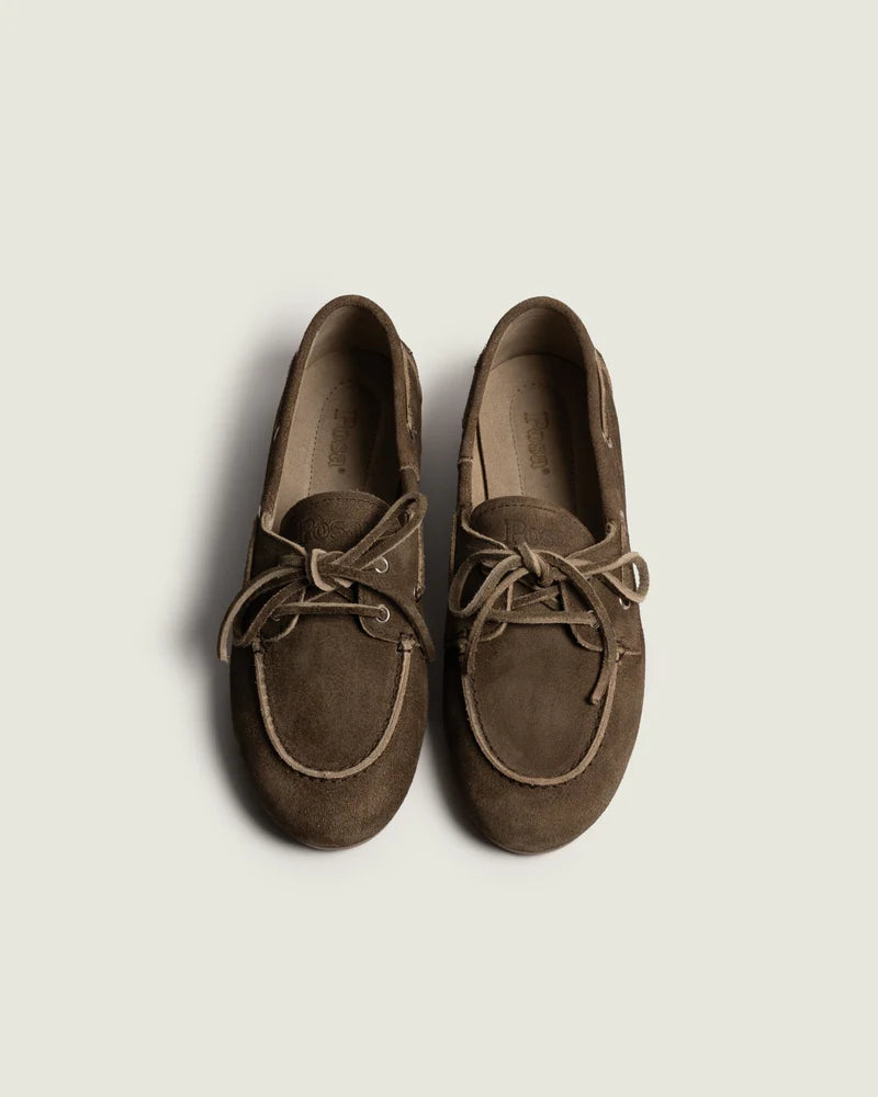 POSA BOAT LOAFER SUEDE DARK BROWN - S. LABELS