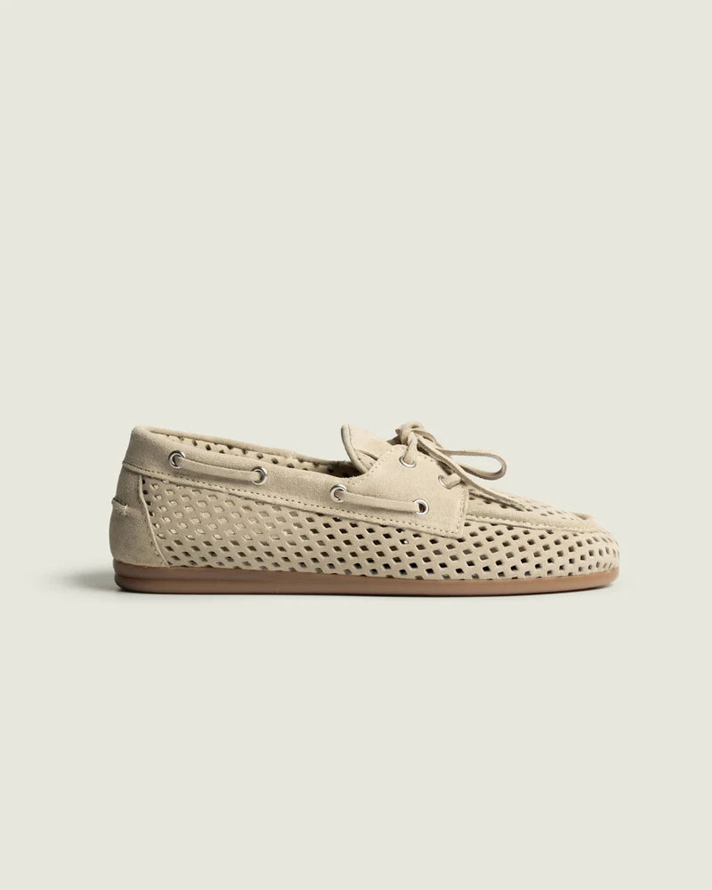 POSA BOAT LOAFER PERFORATED SUEDE LIGHT TAUPE - S. LABELS