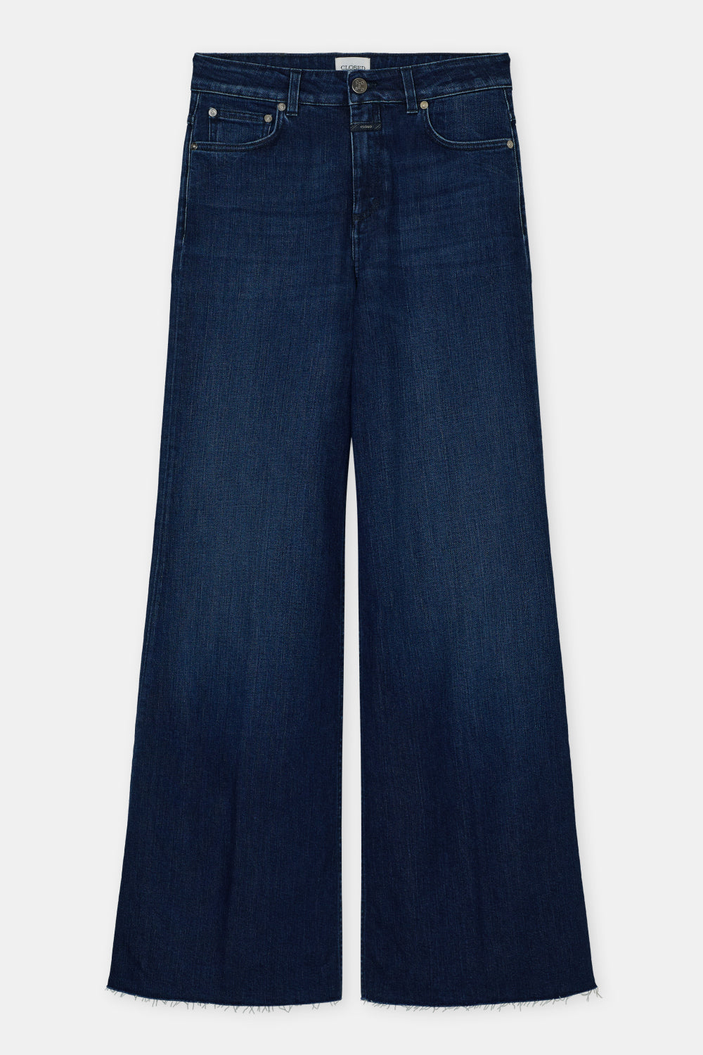 CLOSED GLOW-UP WIDE FIT FLARED DARK BLUE FRAYED HEM - S. LABELS