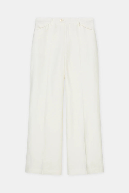 CLOSED FLARED PANTS FLYE IVORY - S. LABELS