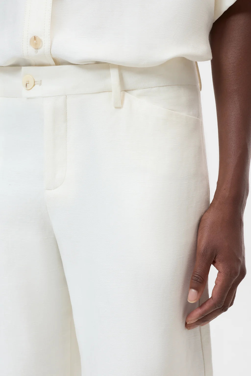 CLOSED FLARED PANTS FLYE IVORY - S. LABELS