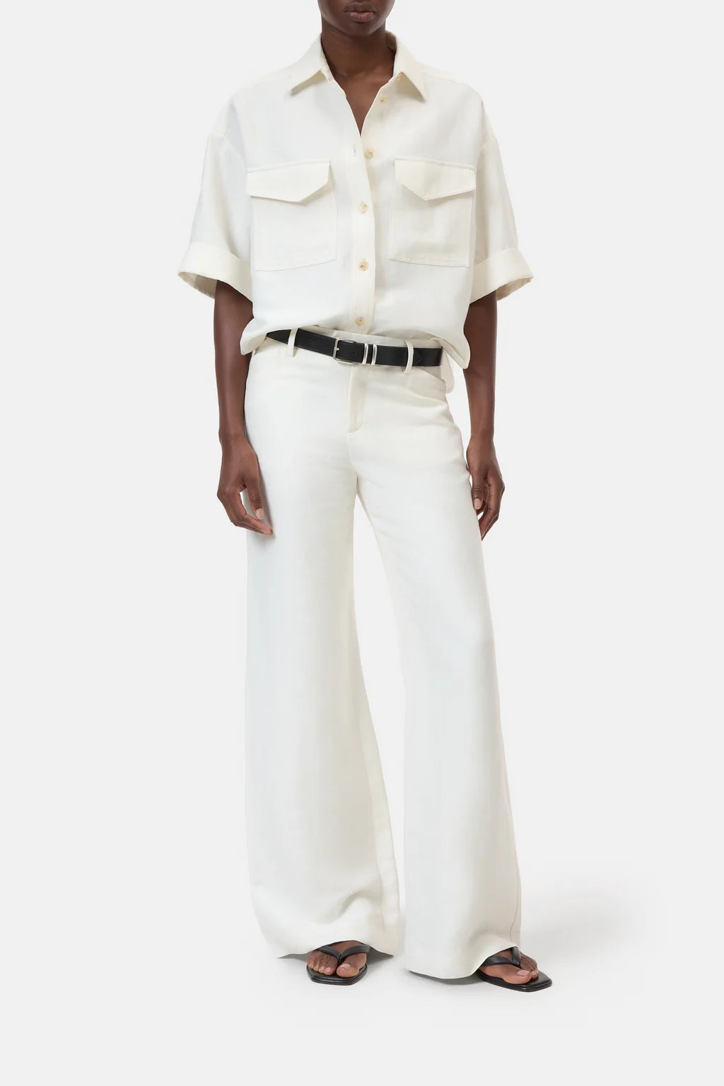 CLOSED FLARED PANTS FLYE IVORY - S. LABELS