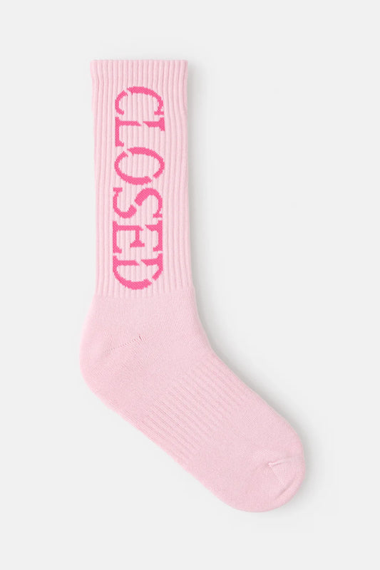 CLOSED LOGO SOKKEN PINK