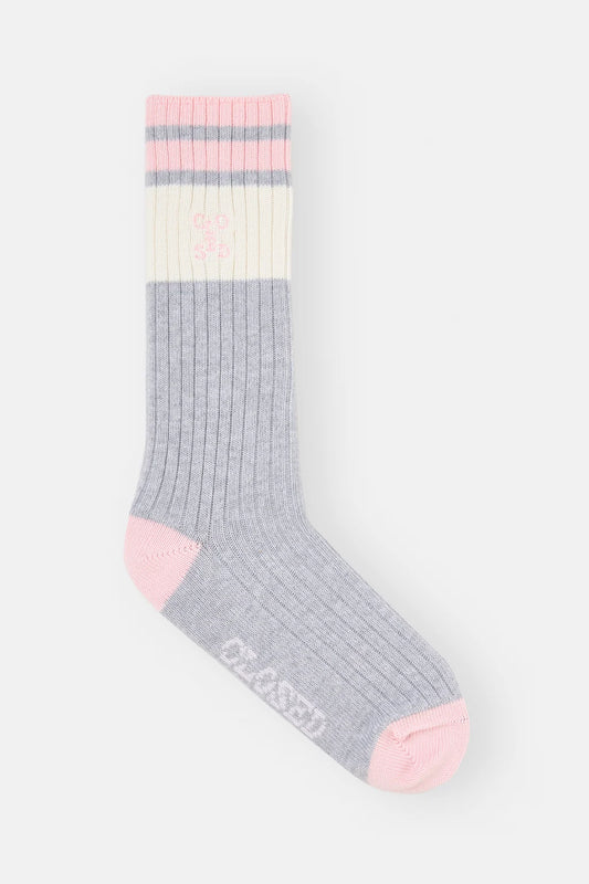 CLOSED RIBBED SOKKEN PINK