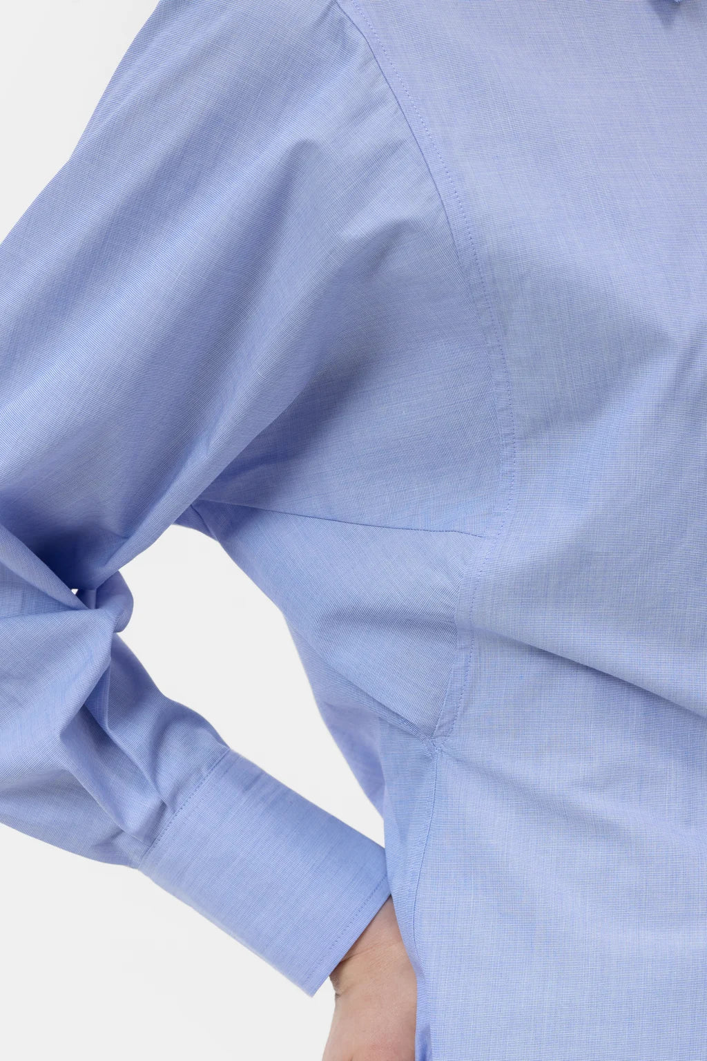 CLOSED WAISTED COTTON BLOUSE BLUE