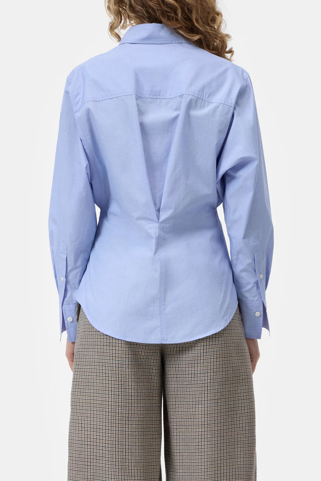 CLOSED WAISTED COTTON BLOUSE BLUE