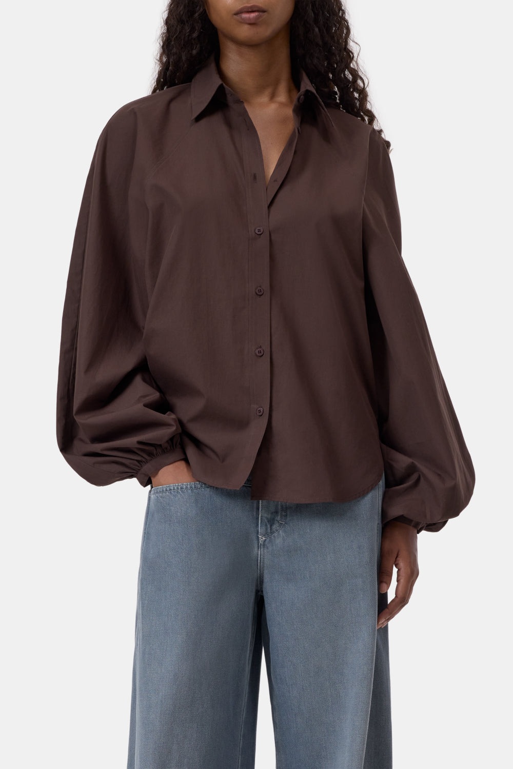 CLOSED RAGLAN BLOUSE ORGANIC COTTON POPPLIN