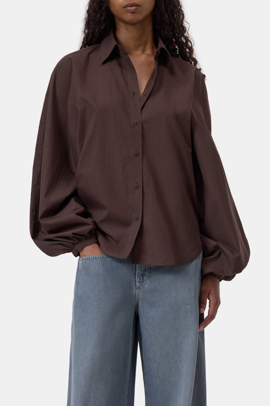 CLOSED RAGLAN BLOUSE ORGANIC COTTON POPPLIN