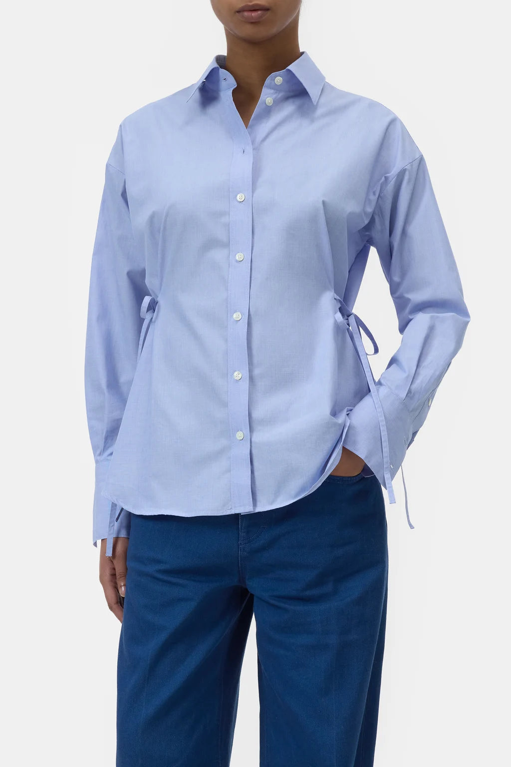 CLOSED BLOUSE VETERSLUITING BLAUW - S. LABELS