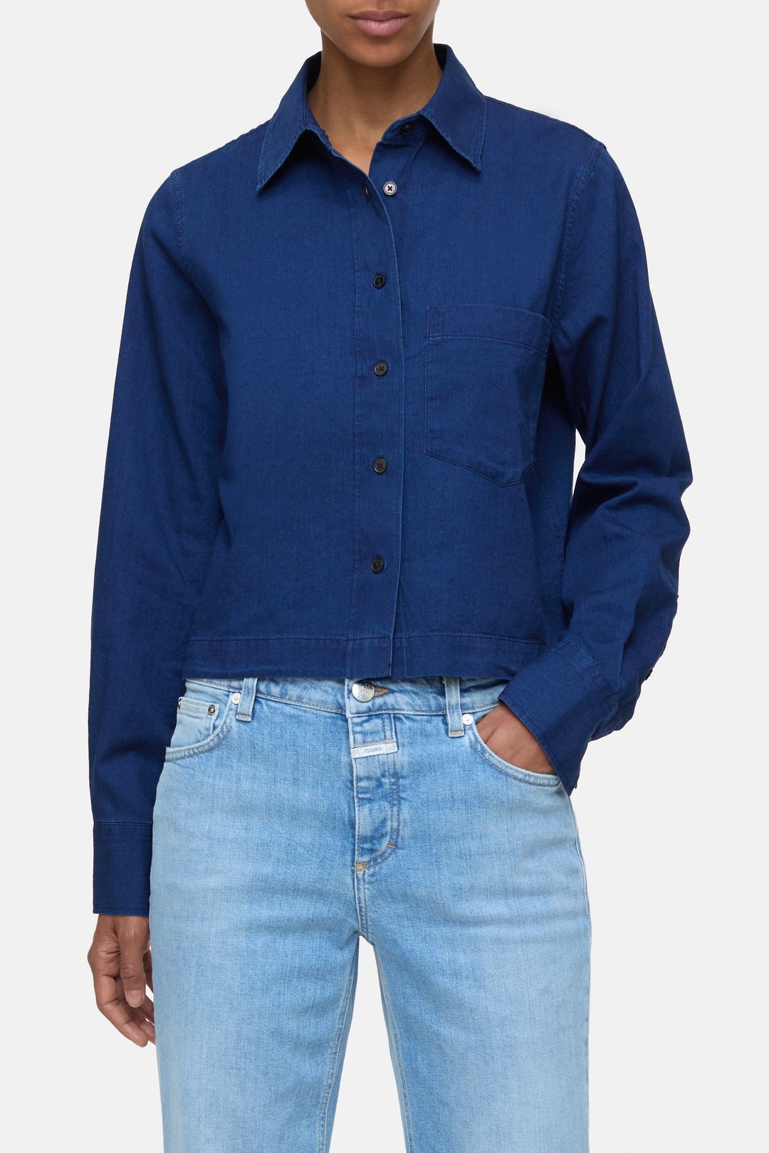 CLOSED CROPPED CLASSIC BLOUSE DENIM