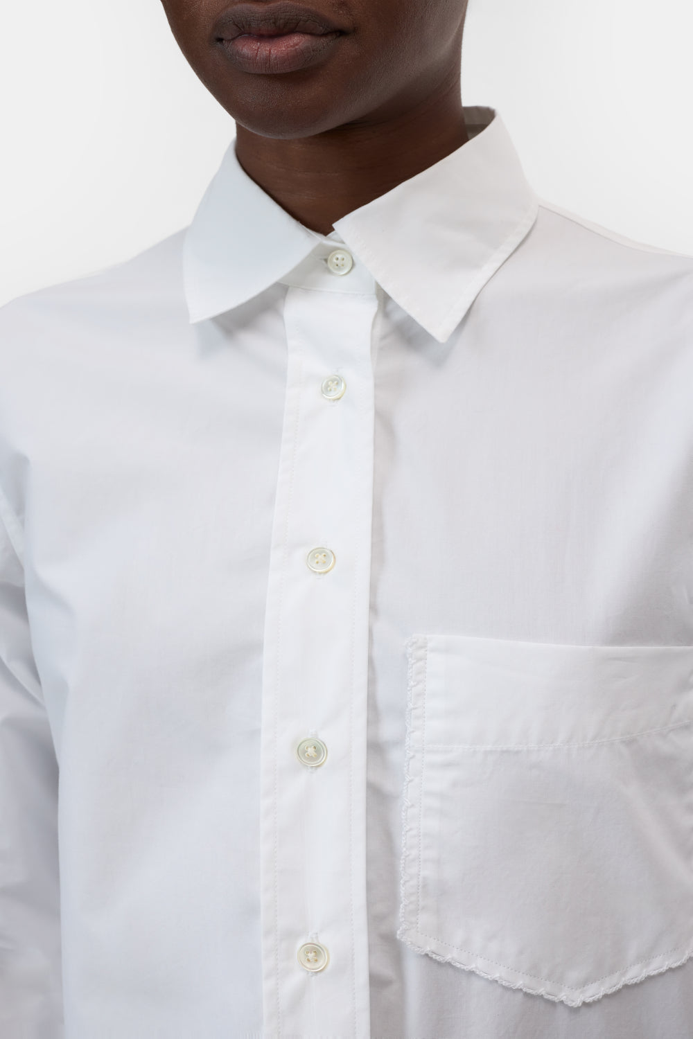 CLOSED LACE DETAIL CROPPED SHIRT WHITE - S. LABELS
