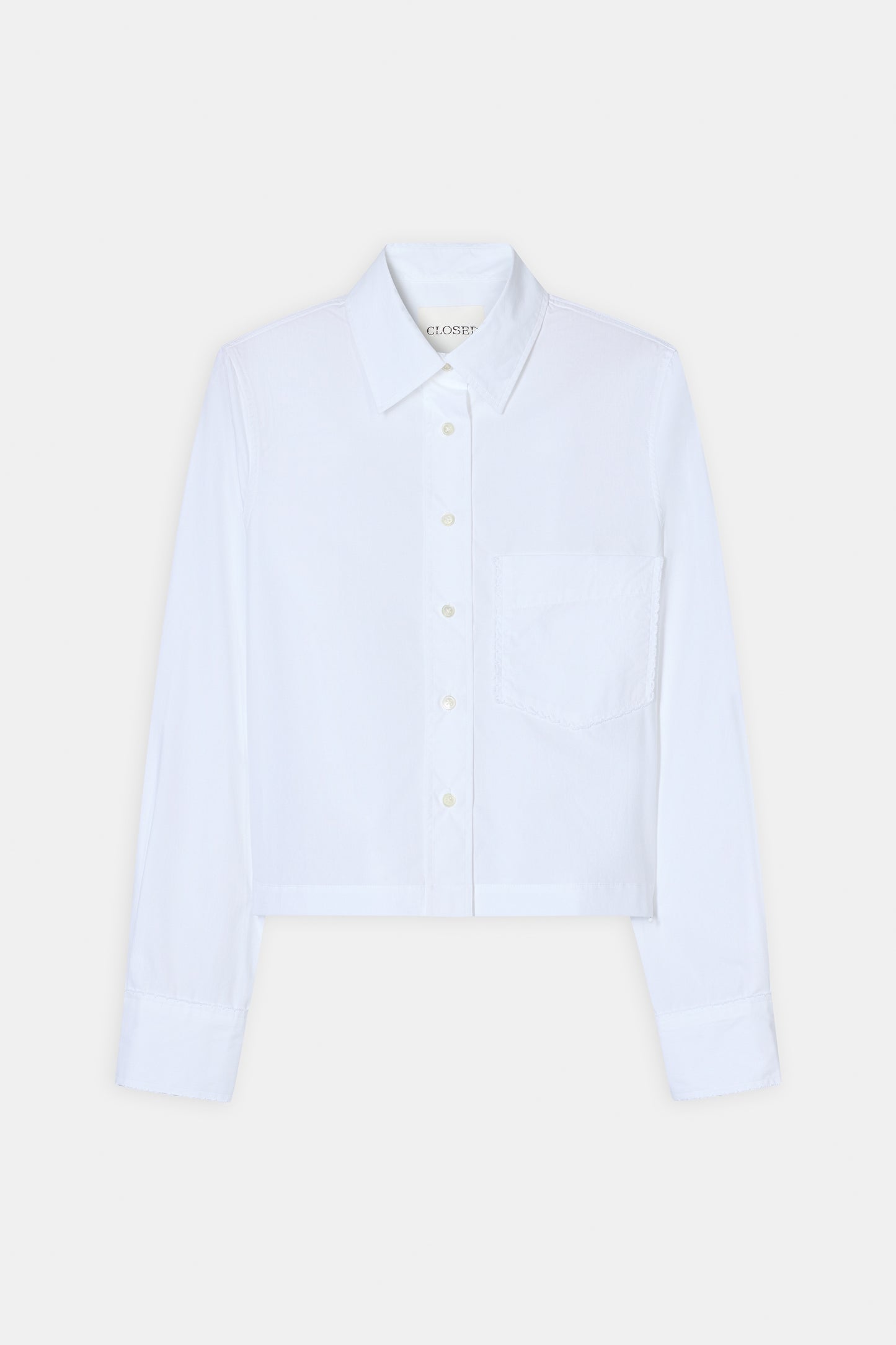 CLOSED LACE DETAIL CROPPED SHIRT WHITE - S. LABELS