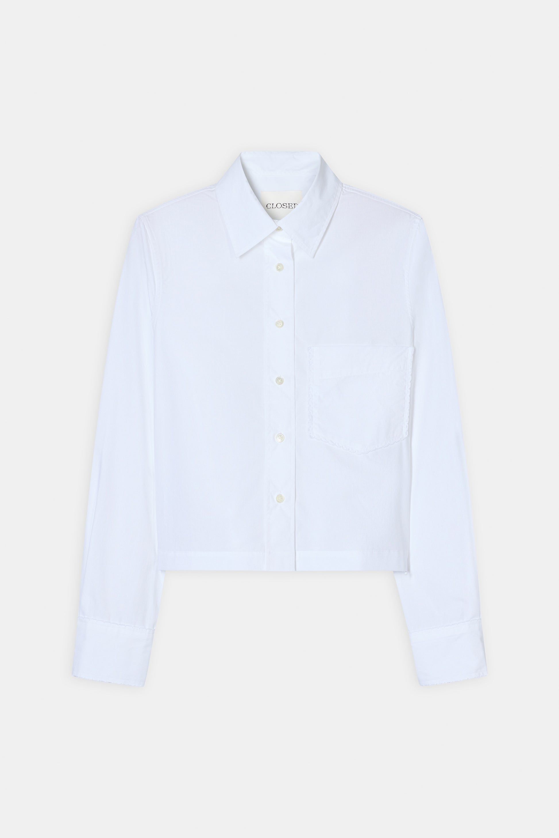 CLOSED LACE DETAIL CROPPED SHIRT WHITE - S. LABELS