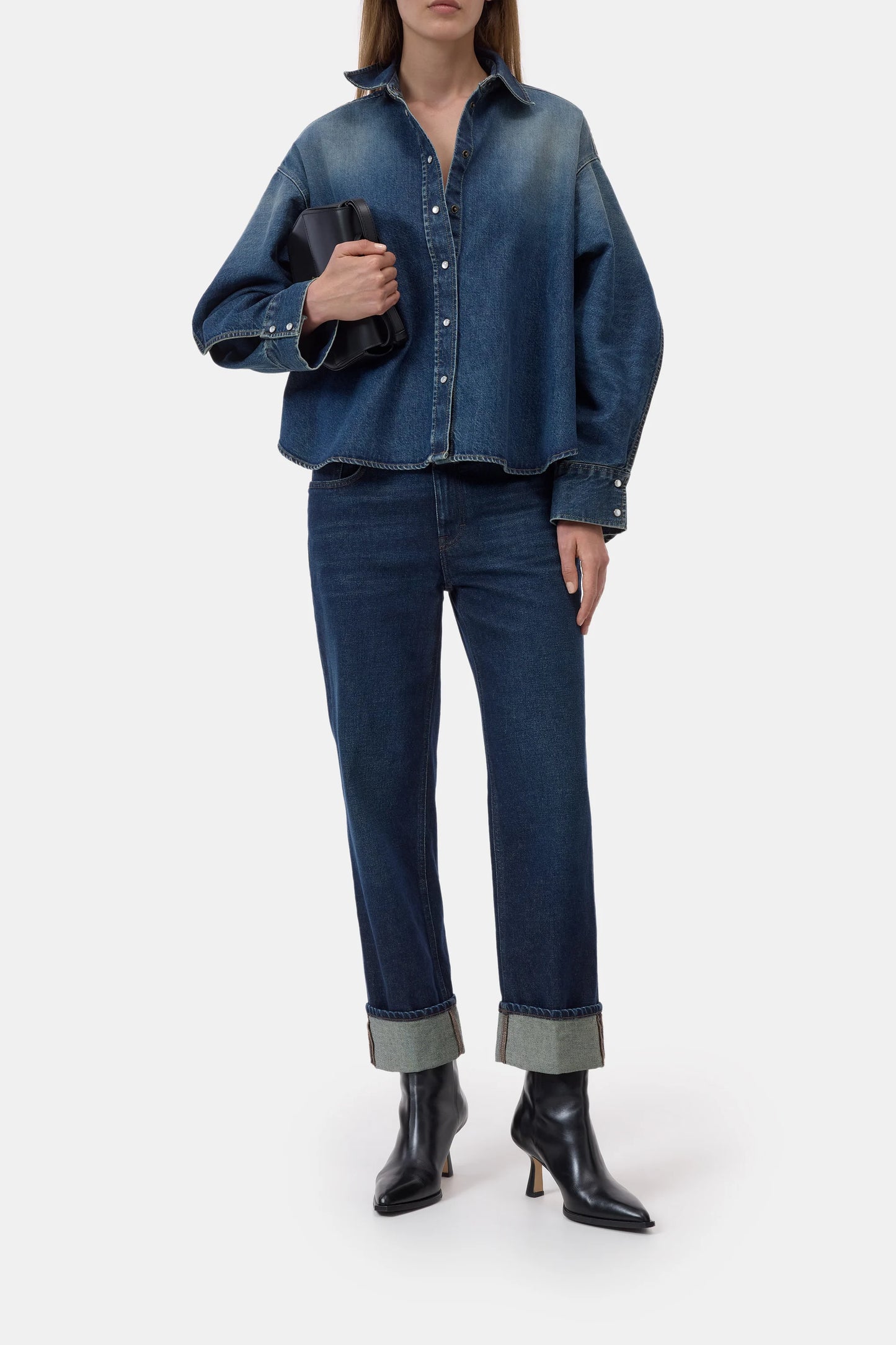 CLOSED DENIM BLOUSE DARK BLUE