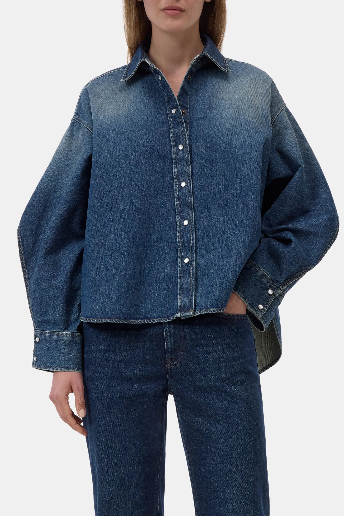 CLOSED DENIM BLOUSE DARK BLUE